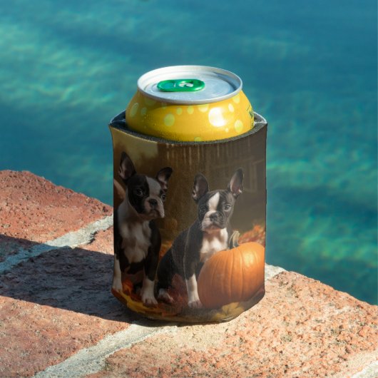 Boston Terrier Welpe Autumn Delight Pumpkin Dosenkühler (In Situ Pool)
