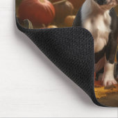 Boston Terrier Welpe Autumn Delight Pumpkin Mousepad (Ecke)