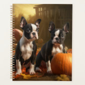 Boston Terrier Welpe Autumn Delight Pumpkin Planer (Vorderseite)