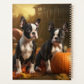 Boston Terrier Welpe Autumn Delight Pumpkin Planer (Rückseite)