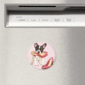 Boston Terrier Welpe mit Schuhen Magnet (In Situ (Geschirrspüler))