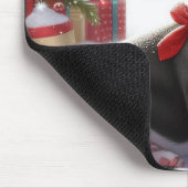 Boston Terrier Welpe mit Weihnachtsgeschmack Mousepad (Ecke)