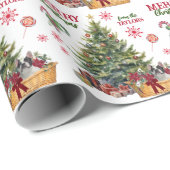 Boston Terrier Welpe unter dem Baum Geschenkpapier (Rolleneckpunkt)