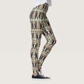 Boston-Terrier-Welpen-HundeTartan kariert Leggings (Rechts)