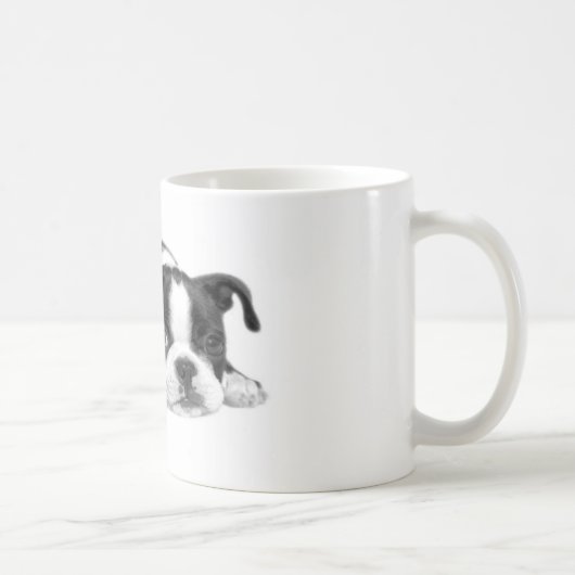 Boston-Terrier-Welpen-Tasse Kaffeetasse (Rechts)