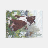 Boston-Terrier-Welpen-Träumer-Fleece-Decke Fleecedecke (Vorderseite (Horizontal))