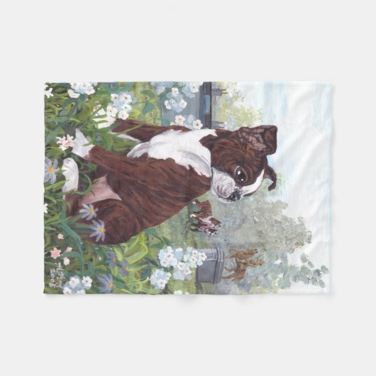 Boston-Terrier-Welpen-Träumer-Fleece-Decke Fleecedecke (Vorderseite (Horizontal))