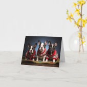Boston Terrier Welppies Christmas Card Karte (Gelbe Blume)
