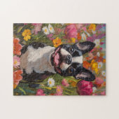 Boston Terrier Wildblume Field Puzzle (Horizontal)
