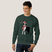 Boston Terrier Winter Long Sleeve Tshirt (Vorne ganz)