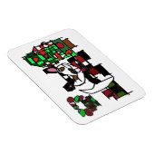 Boston Terrier Winter Magnet (Rechte Seite)