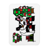 Boston Terrier Winter Magnet (Vertikal)