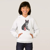 Boston Terrier with Drink Hoodie (Vorne ganz)
