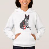 Boston Terrier with Drink Hoodie (Vorderseite)