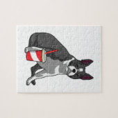 Boston Terrier with Drink Puzzle (Horizontal)