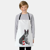 Boston Terrier with Drink Schürze (Getragen)