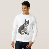 Boston Terrier with Drink Sweatshirt (Vorne ganz)