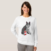 Boston Terrier with Drink T-Shirt (Vorne ganz)
