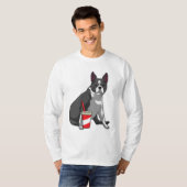 Boston Terrier with Drink T-Shirt (Vorne ganz)