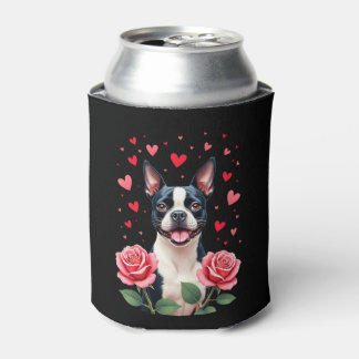 Boston Terrier with Red Roses Hearts Valentine�s D Dosenkühler