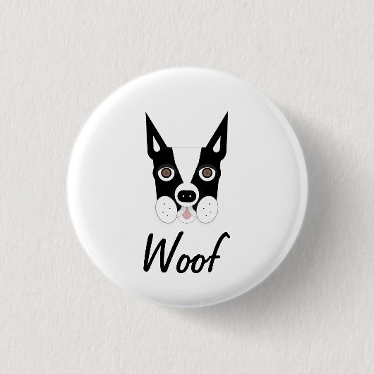 Boston Terrier Wood Button (Vorderseite)