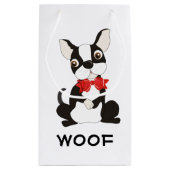 Boston Terrier Woof Kleine Geschenktüte (Rückseite)