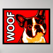 Boston Terrier WOOF Poster (Vorne)