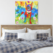 Boston Terrier Wrapped Canvas 20x20 (Customizable) Leinwanddruck (Insitu (Schlafzimmer))