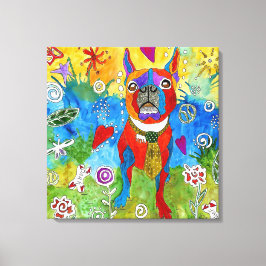 Boston Terrier Wrapped Canvas 20x20 (Customizable) Leinwanddruck
