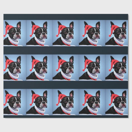 Boston Terrier Wrapping Paper Geschenkpapier (Flach)