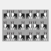 Boston Terrier Wrapping Paper Sheets Geschenkpapier Set (Vorderseite 3)