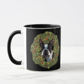 Boston Terrier Wreath Tasse (Links)