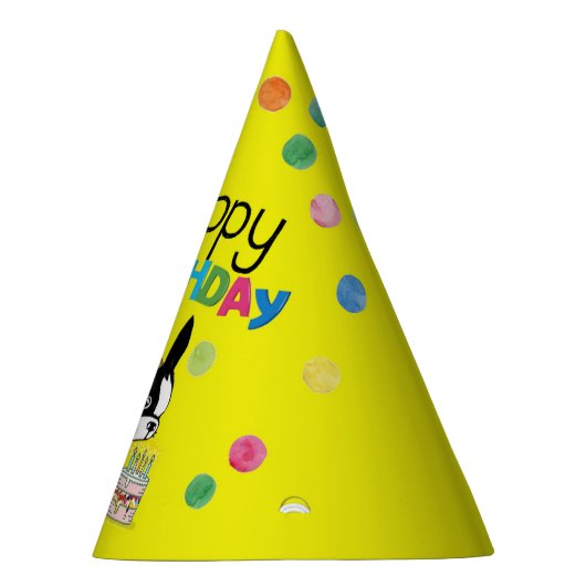 Boston Terrier Zeitung Geburtstag Mirabelle Partyhütchen (Rechts)