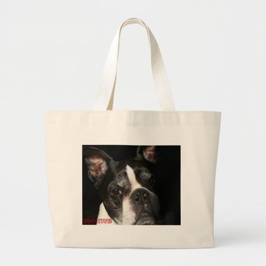 Boston Terrier: Zu niedlich Jumbo Stoffbeutel (Vorne)