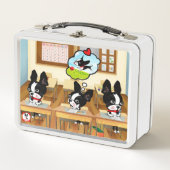 Boston Terrier zurück in die Schulessenbox Metall Brotdose (Vorderseite)