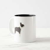 Boston Terrier Zweifarbige Tasse (Vorderseite Links)