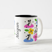 Boston Terrier Zweifarbige Tasse (VorderseiteRechts)
