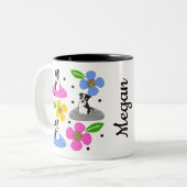 Boston Terrier Zweifarbige Tasse (Vorderseite Links)
