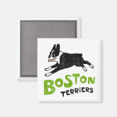 Boston Terriern Magnet (Vorderseite/Rückseite)