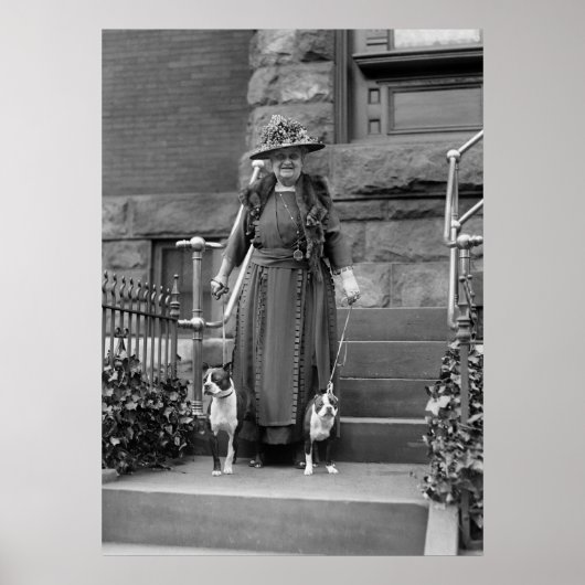 Boston Terriers and Fashion der 20er Jahre Poster (Vorne)