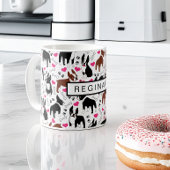 Boston Terriers and Hearts Cute Custom Name Kaffeetasse