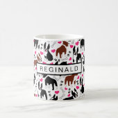 Boston Terriers and Hearts Cute Custom Name Kaffeetasse (Mittel)