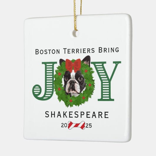 Boston Terriers Bring Joy Keramikornament (Links)