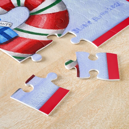 Boston Terriers Candy Cane Santa Christmas Snowman Puzzle (Seite)