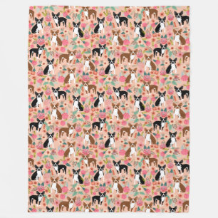 Boston Terriers Decke - Blumendesign
