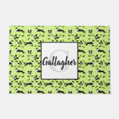 Boston Terriers Dog Green Pattern Fußmatte (Vorderseite)