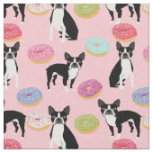 Boston Terriers Donuts - Niedliches Hundefutter Stoff (Nahaufnahme)