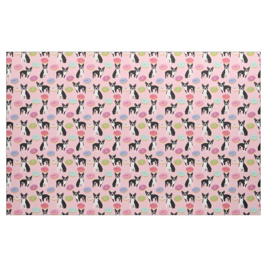 Boston Terriers Donuts - Niedliches Hundefutter Stoff (Fat Quarter (45,7 x 55,9 cm))