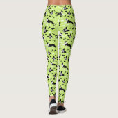 Boston Terriers Green Pattern Leggings (Rückseite)