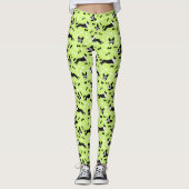 Boston Terriers Green Pattern Leggings (Vorderseite)
